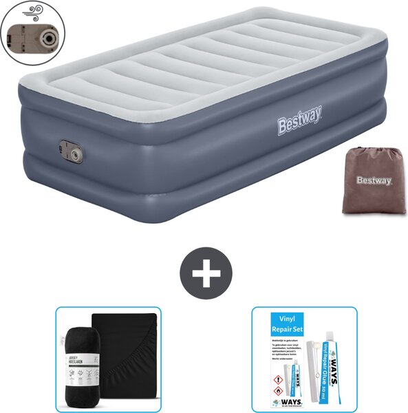 Materasso gonfiabile Bestway - 1 persona - 97 x 191 x 51 cm - Grigio - Accessori inclusi