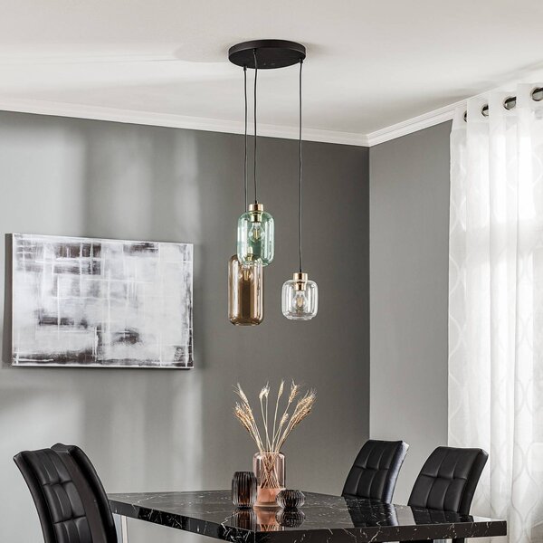 Lampada a sospensione in vetro Marco Green TK Lighting, dimmerabile, Chiaro / Trasparente, Soggiorno / Sala da pranzo, Vetro, Moderno, Lampada a sospensione