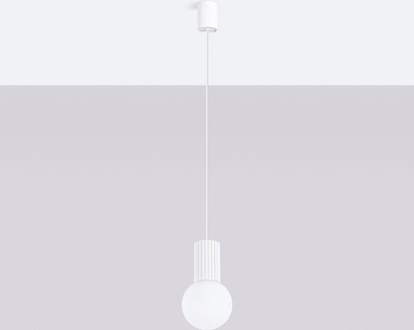 Lampada a sospensione SFERA bianca 1xG9x8W in alluminio, dimensioni: 120x12x12 cm, IP20, Pure Lume
