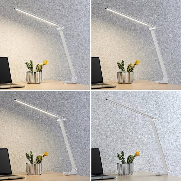Lampada da scrivania Tamarin PRIOS, dimmerabile, Bianco / Opale, Studio / Ufficio, Plastica, Moderno, Lampada da tavolo LED