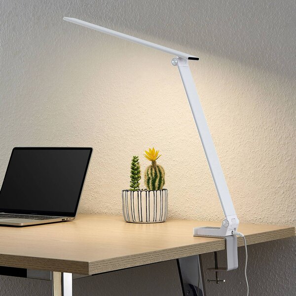 Lampada da scrivania Tamarin PRIOS, dimmerabile, Bianco / Opale, Studio / Ufficio, Plastica, Moderno, Lampada da tavolo LED