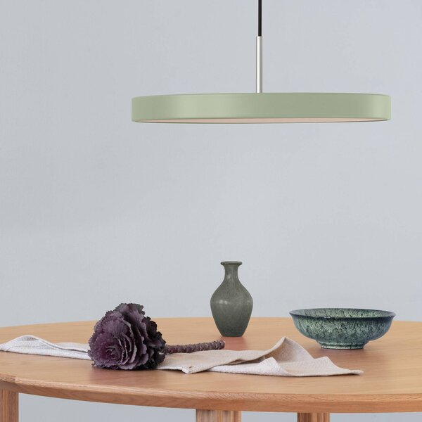 UMAGE Lampada LED a sospensione Asteria Medium verde chiaro/ottone Ø 43 cm Medium, dimmerabile, Verde, Soggiorno / Sala da pranzo, Alluminio, Design