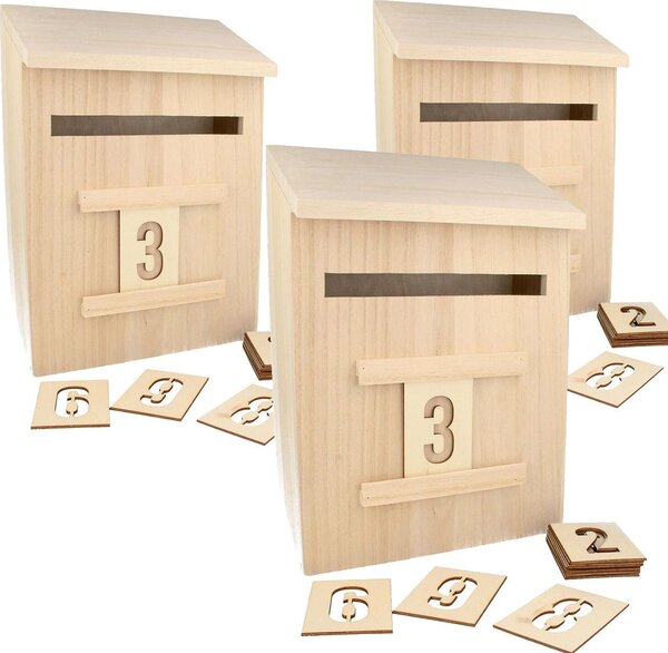 3 Calendario dell'Avvento in legno 28 cm