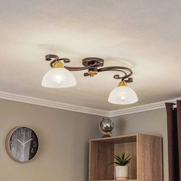 Plafoniera soffitto Flora Luminex, dimmerabile, Nero, Soggiorno / Sala da pranzo, Vetro, Campagna / Rustiche, Plafoniera