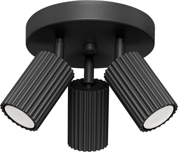 Lampada da soffitto KARBON 3P nero 3xGU10 10W alluminio 18x19.5x19.5cm Sollux Lighting