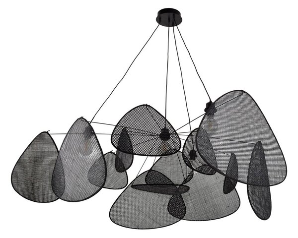 MARKET SET Lampada a sospensione Screen, dimmerabile, Nero, Soggiorno / Sala da pranzo, Legno, Design, Lampada a sospensione