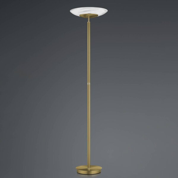 HELL Lampada da terra con luce lettura Findus, dimmerabile, Bronzo / Ottone antico, Soggiorno / Sala da pranzo, Metallo, Moderno, Lampada LED da terra