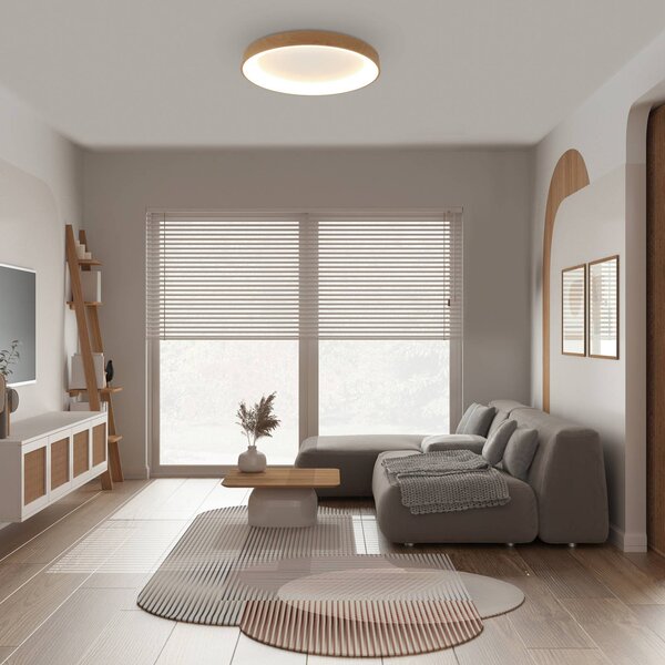 Mantra Iluminación Plafoniera a LED Niseko II, dimmerabile, Legno chiaro, Soggiorno / Sala da pranzo, Alluminio, Moderno, Plafoniera LED