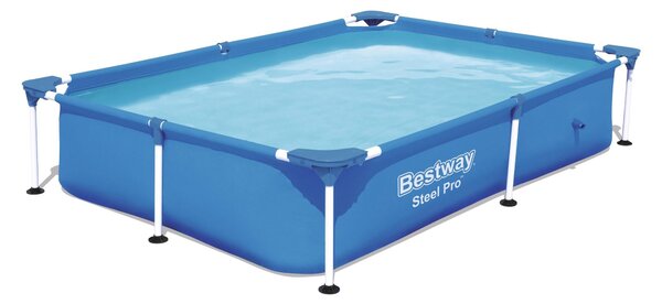 Piscina bassa rettangolare per bambini 221x150xh43 cm Steel Pro Frame Bestway 56401