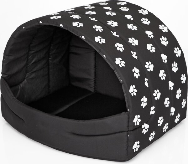 Cuccia per cani Cuccia per cani Casa per cani Grotta per gatti Posto letto M - 50x38 cm Nero con zampe