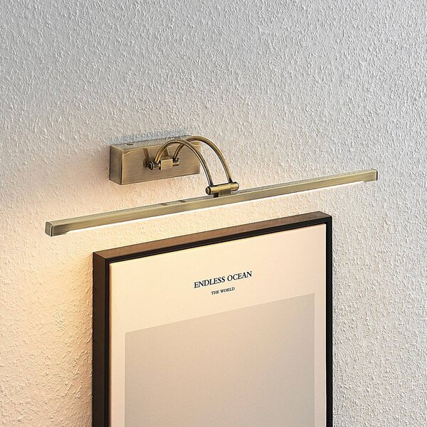 Lucande Felena lampada LED da quadri, ottone, Bronzo / Ottone antico, Soggiorno / Sala da pranzo, Alluminio, Applique