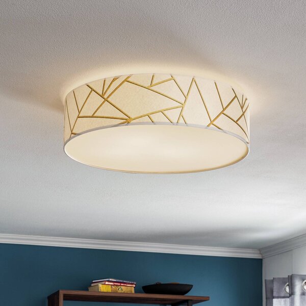 Plafoniera soffitto Zulu Eko-Light, dimmerabile, Ottone / Oro, Soggiorno / Sala da pranzo, Tessuto / Stoffa / Seta, Moderno, Plafoniera
