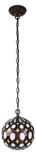 Clayre & Eef lampada a sospensione Tiffany Ø 20x116 cm in metallo giallo