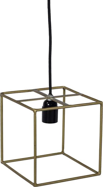 Lampada a sospensione quadrata in ferro - ottone