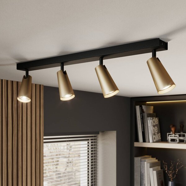 Lucande plafoniera Angelina, a 4 luci, ottone/oro Angelina Lucande, dimmerabile, Nero, Camera da letto, Metallo, Scandinavo, Faretto