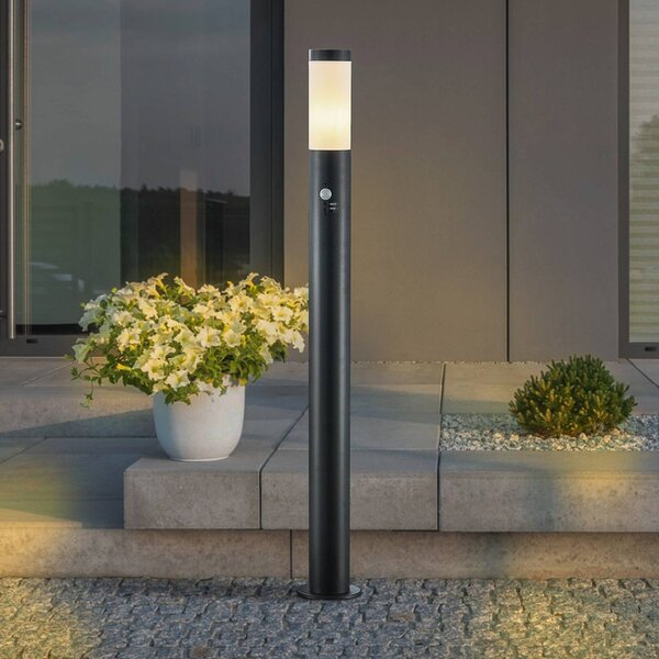Lindby Lampione Statius, antracite/bianco, sensore, 100 cm Statius, Nero, Metallo, Moderno