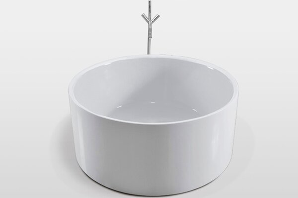 Vasca da bagno freestanding tonda diametro 134cm con rubinetto a colonna – Crystal
