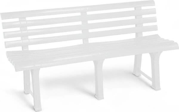 3.12 panchina da giardino in plastica ORCHIDEA - circa 145 x 49 x 74 cm - colore: bianco