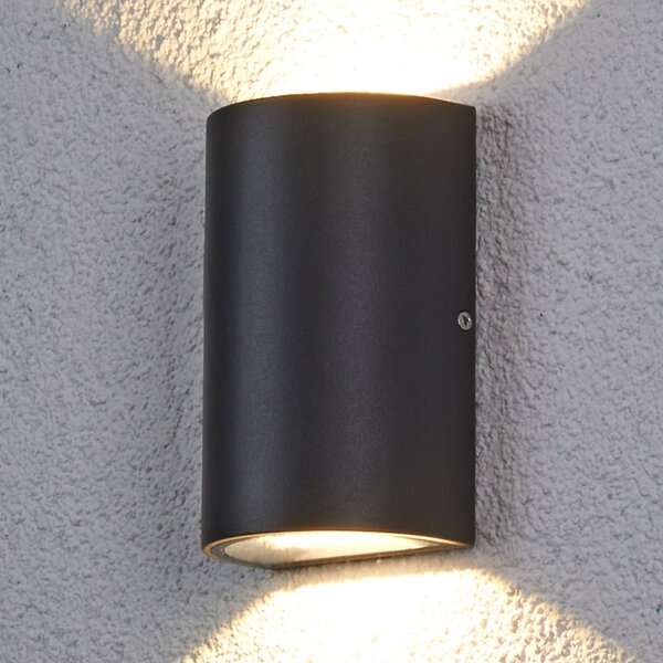 Applique da esterni a LED JALE Lucande, Nero, Alluminio, Moderno, Applique LED da esterni