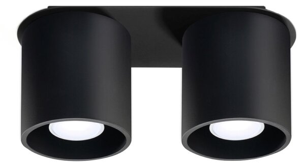 Lampada da soffitto ORBIS 2 nero 2xGU10 10W alluminio 12x10x26cm Sollux Lighting