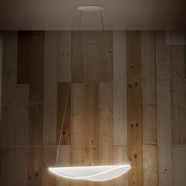 Stilnovo Lampada LED a sospensione Diphy, 76 cm, dimmerabile DALI, Bianco / Opale, Soggiorno / Sala da pranzo, Alluminio, Moderno