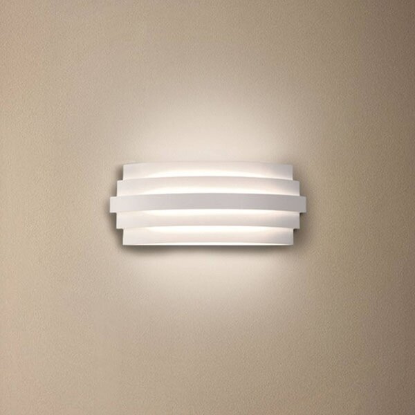 ACB ILUMINACIÓN Applique da parete a LED Luxur, Bianco / Opale, Corridoio, Alluminio, Design, Applique a LED