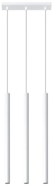 Lampada a sospensione PASTELO 3 bianco 3xG9 8W acciaio 90x5x30cm Sollux Lighting