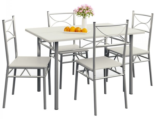 Set da pranzo PAUL, 5 pezzi, bianco vellutato