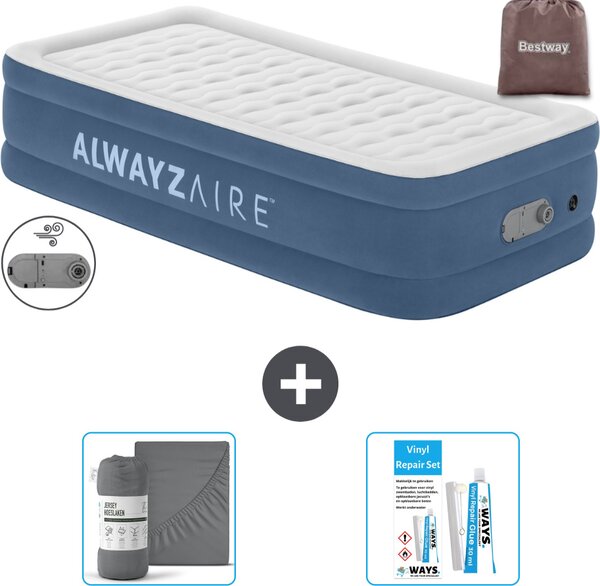 Materasso gonfiabile Bestway Alwayszair - 1 persona - 97 x 191 x 46 cm - Blu - Accessori inclusi