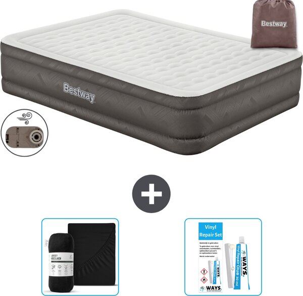 Materasso gonfiabile Bestway - 2 persone - 152 x 203 x 46 cm - Marrone - Accessori inclusi