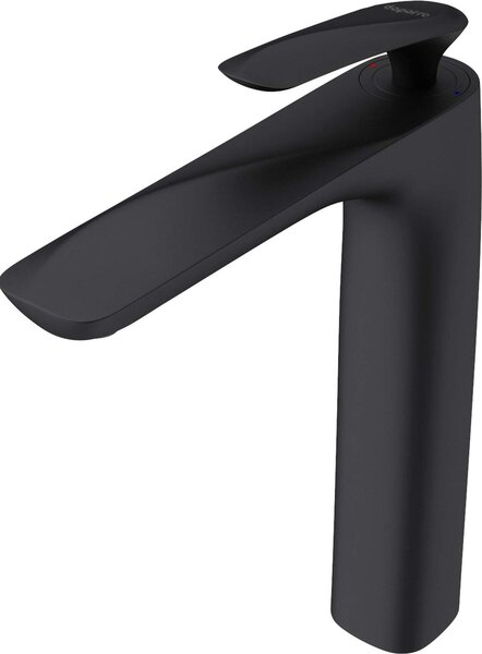 Doporro Rubinetto Bagno Miscelatore per Lavabo Caldo e Freddo Regolabile Miscelatore Monocomando 28cm WAM-7201 Nero Opaco