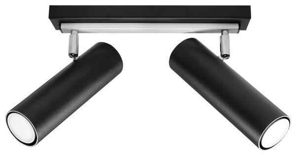 Lampada da soffitto DIREZIONE 2 nero 2xGU10 10W acciaio 20x6x30cm Sollux Lighting