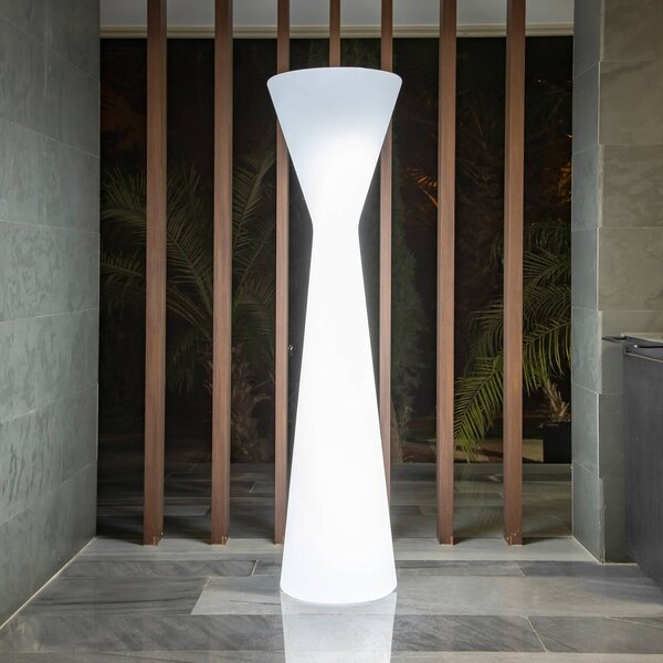 Newgarden Konika piantana LED IP65, bianco, Bianco / Opale, Plastica, Moderno