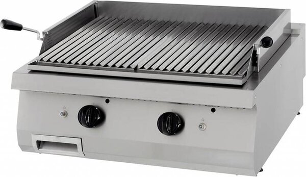 Maxima - Gastro Heavy Duty barbecue in pietra lavica - unità doppia - profondità 70 cm - gas