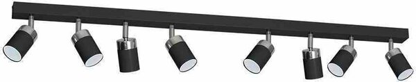 Plafoniera Joker Black/Chrome 8Xgu10 Lampada da soffitto Faretti da soffitto