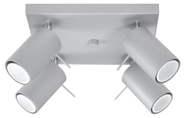 Lampada da soffitto RING 4 grigio 4xGU10 10W acciaio 16x25x25cm Sollux Lighting