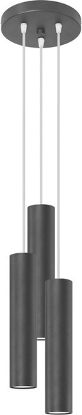 Lampada a sospensione LAGOS 3P nero 3xGU10 10W acciaio 110x20x20cm Sollux Lighting