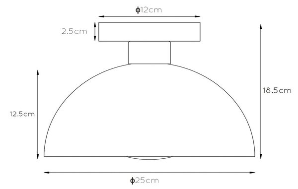 Lucide Plafoniera Siemon di acciaio, Ø 25 cm, giallo ocra