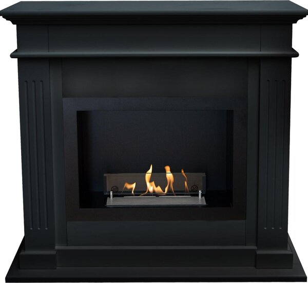 Caminetto a etanolo Xaralyn - Elda BRI-MDB - legno nero - riscaldamento 1,5 kW - caminetto da incasso incluso - caminetto decorativo