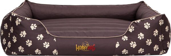 Cuscino per cani Hobbydog - Prestige - 110 x 90 x 25 cm [taglia: XXL] - marrone con zampe
