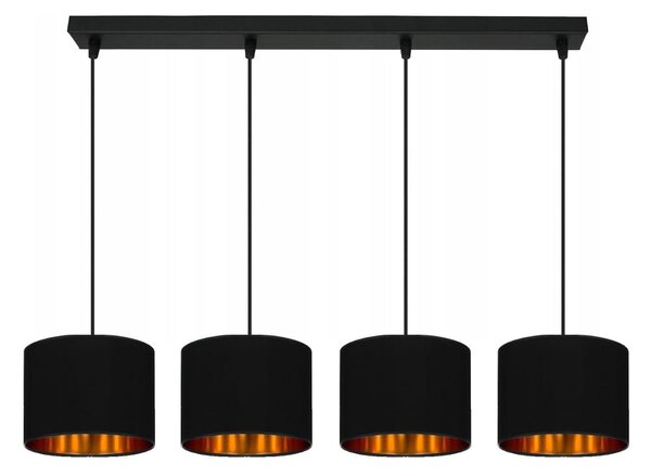 Lampada da soffitto nera lampada lampada velour vintage moderna E27 lampada di design a 4 luci N230-H4-S