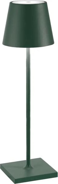 Lampada a led da tavolo Poldina Pro Verde Scuro ricaricabile e dimmerabile con batteria fino a 12 ore