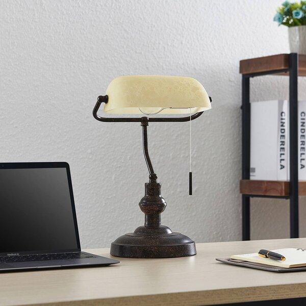 Lampada da scrivania Profina Lindby, Marrone / Ruggine, Studio / Ufficio, Metallo, Antico, Lampada da tavolo