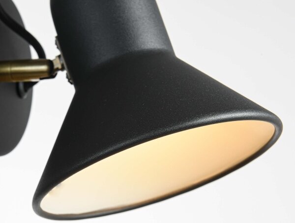 Faretto da parete ASTAMA 1xE27/40W/230V nero/ottone