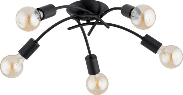 Plafoniera TORIZO 5xE27/15W/230V nero