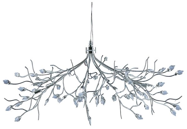 Lampada a sospensione, cromo, design a foglia, 18 cm, WISTERIA
