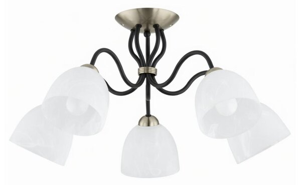 Lampadario a plafone ARIEL 5xE27/15W/230V ottone/nero