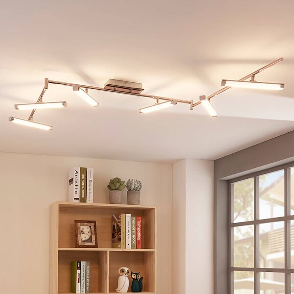 Plafoniera a LED Pilou Lindby, dimmerabile, Cromo / Argento, Cucina, Metallo, Moderno, Plafoniera LED