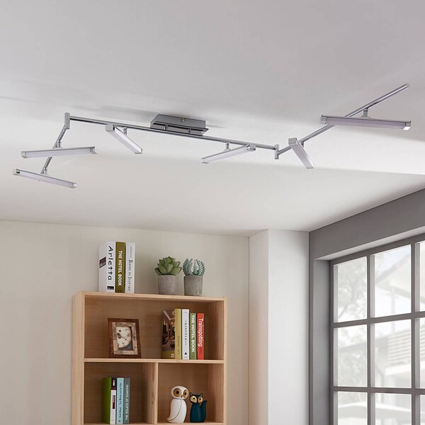 Plafoniera a LED Pilou Lindby, dimmerabile, Cromo / Argento, Cucina, Metallo, Moderno, Plafoniera LED