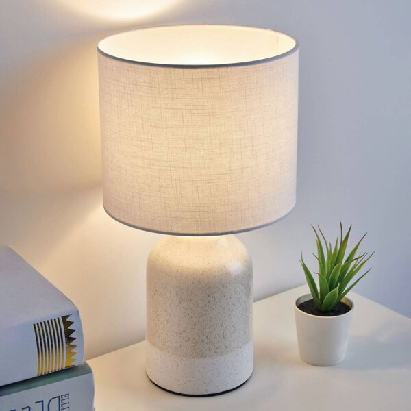 Pauleen Lampada da tavolo Sandy Glow, Bianco / Opale, Soggiorno / Sala da pranzo, Ceramica, Moderno, Lampada da tavolo